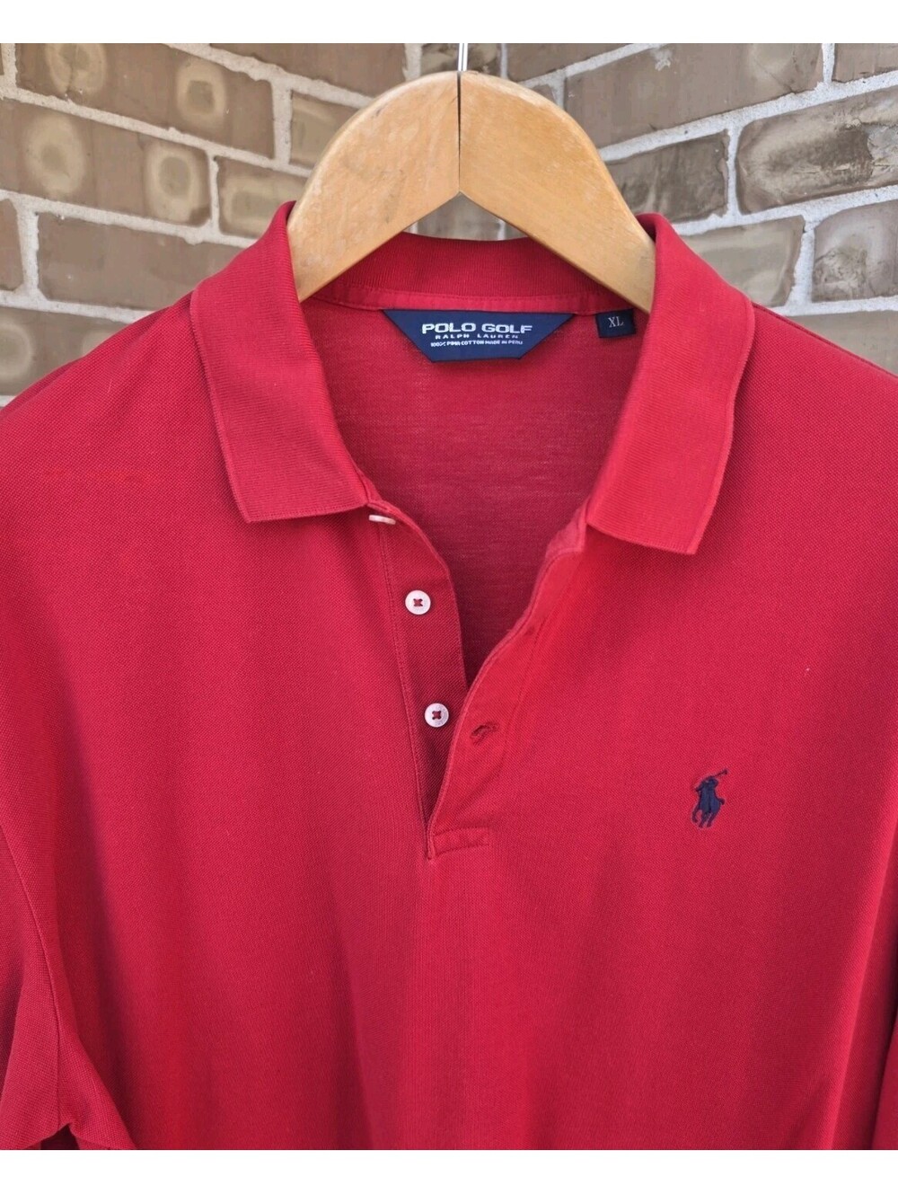 Polo Golf Ralph Lauren Mens XL Red Pima Cotton Pony Logo Golf Polo Shirt